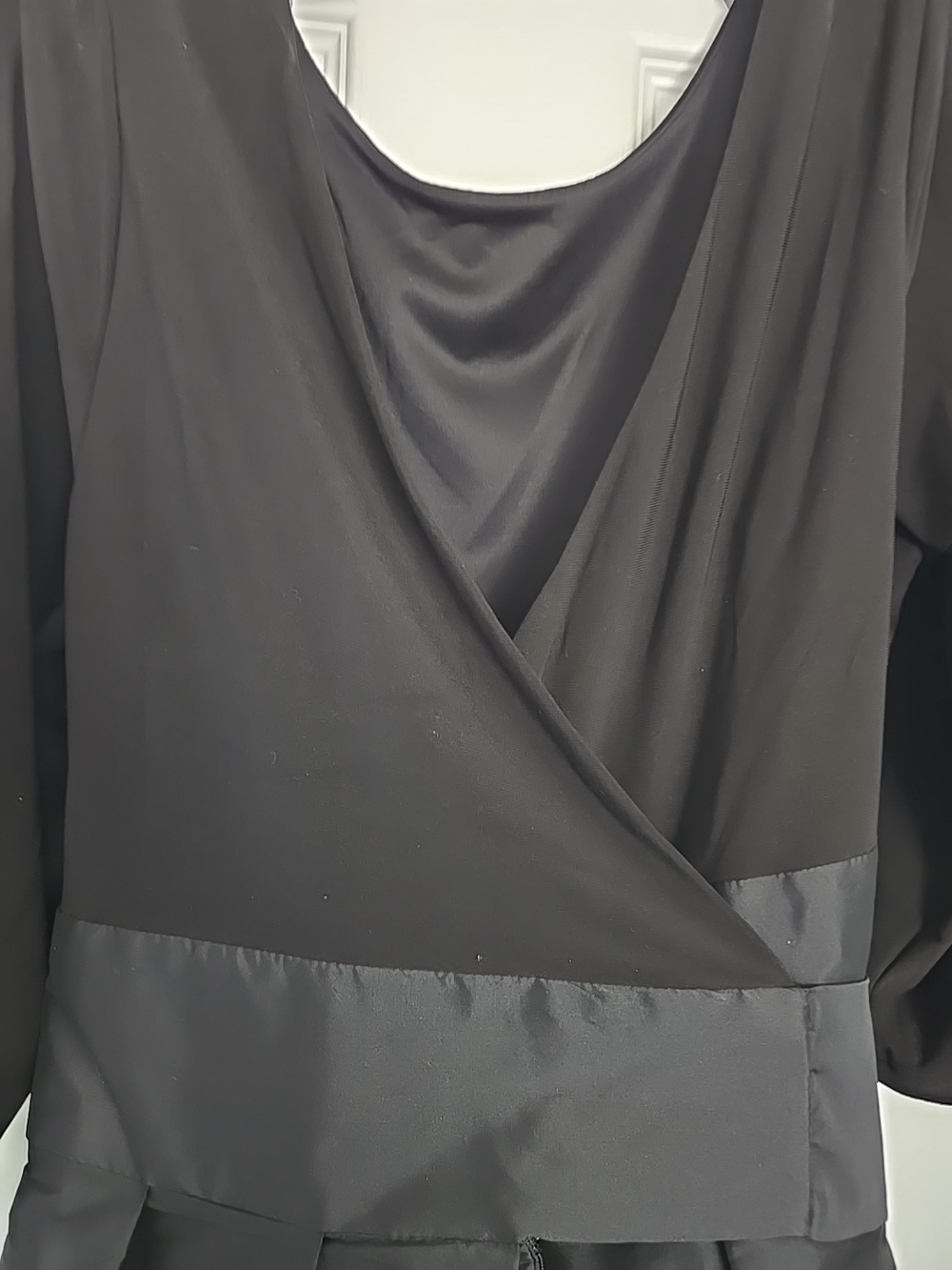 Adrianna Papell Taffeta Formal Evening Cocktail Black Dress Size 14M NWT - Picture 11 of 15